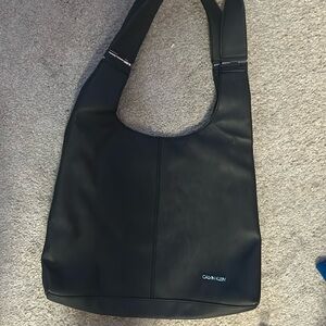 Calvin Klein black leather tote